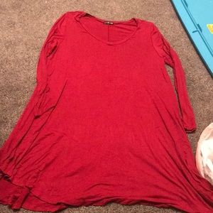 Womens red dress knee length